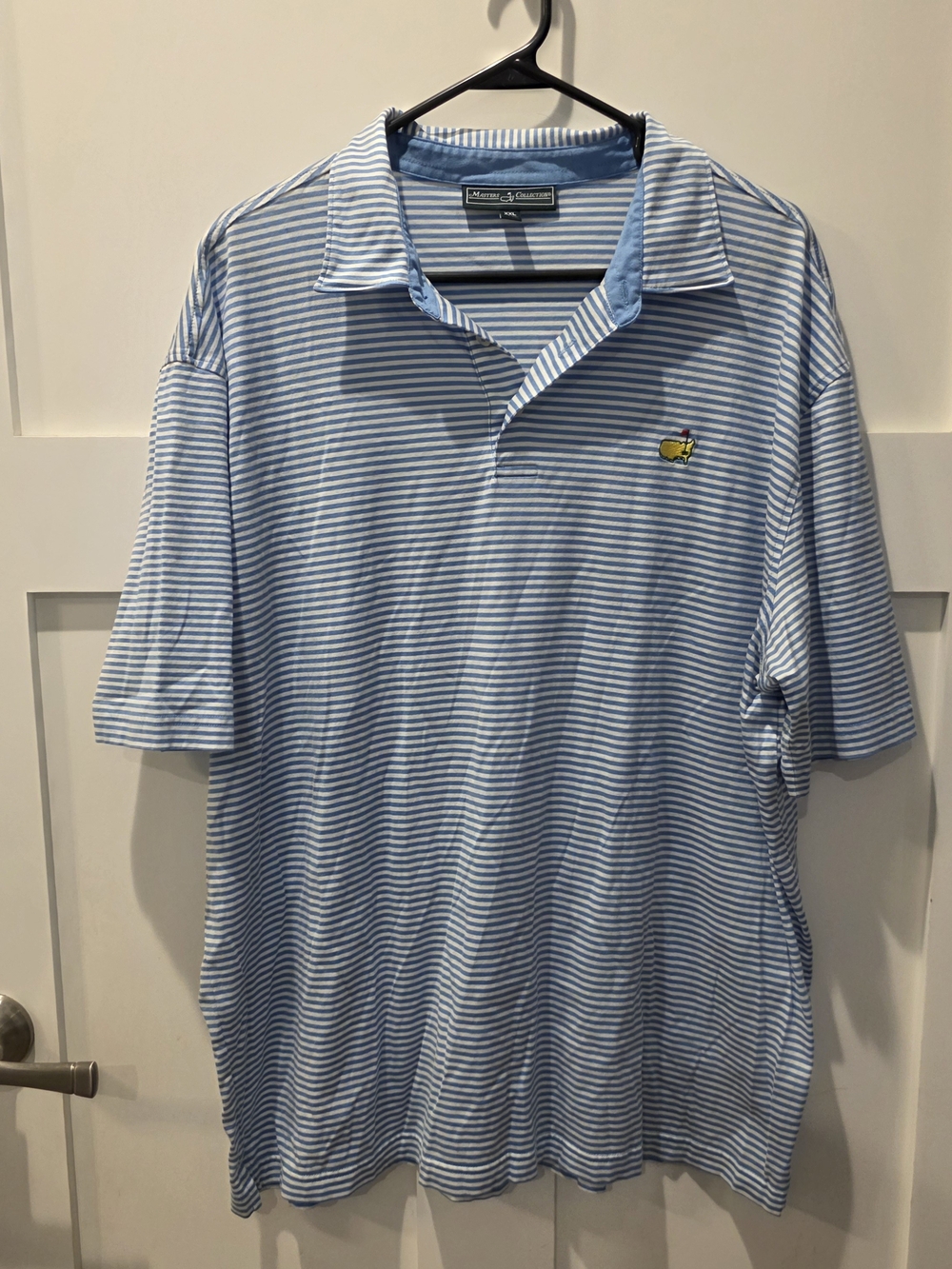 Masters Light Blue & White Striped Polo
